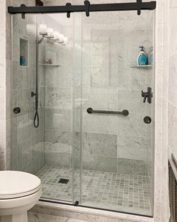 Centec Premier: Barndoor style bypass, oil rubbed bronze (stainless steel)