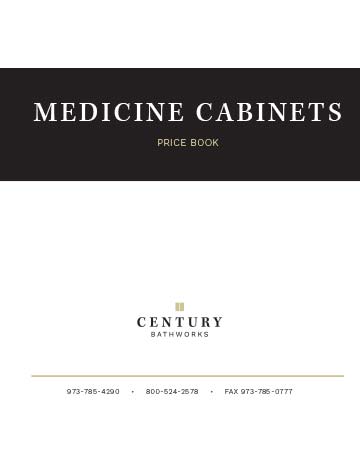 Medicine Cabinets Price Book
